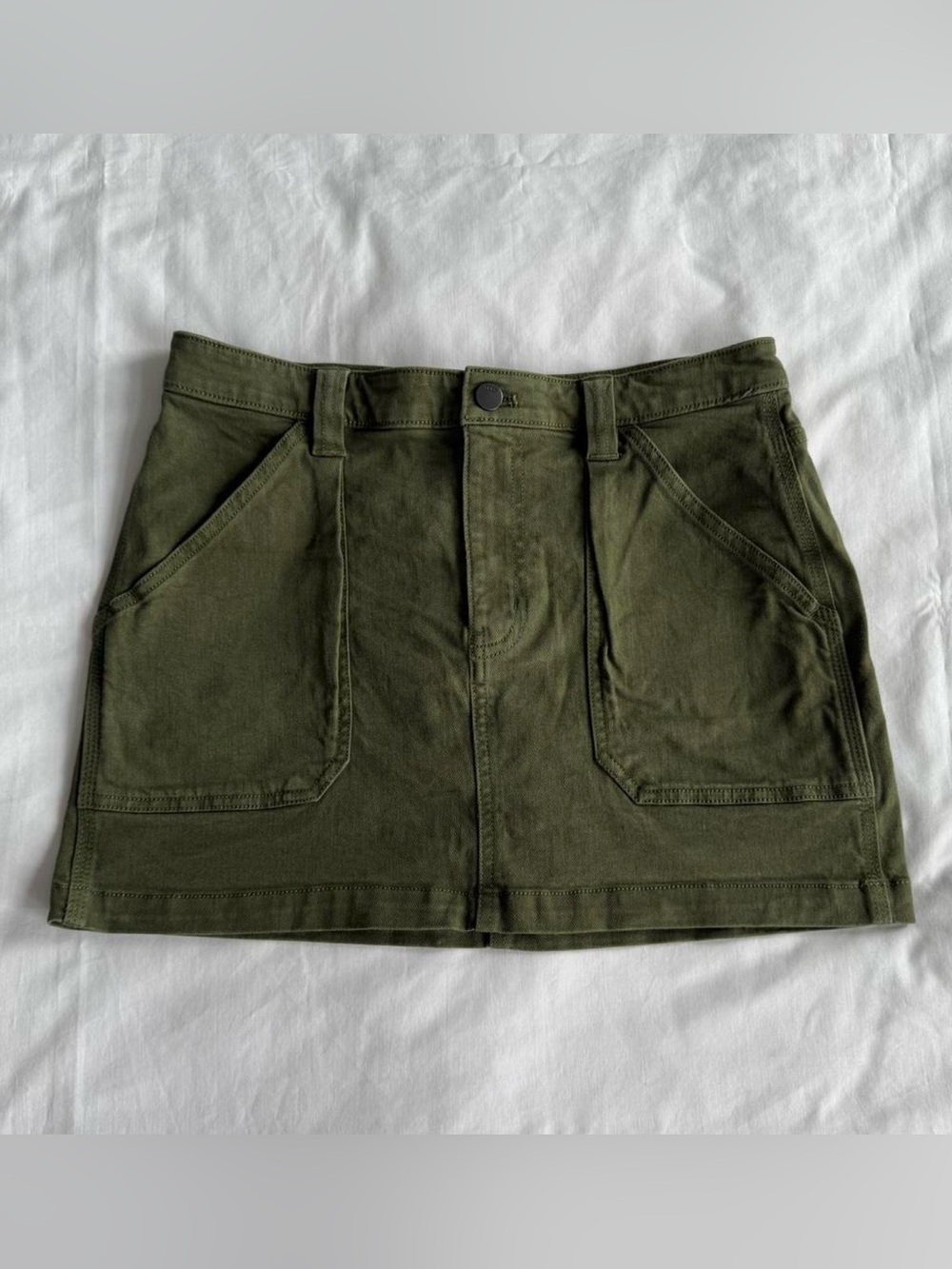 Aritzia TNA Olive Green Utility Mini Skirt